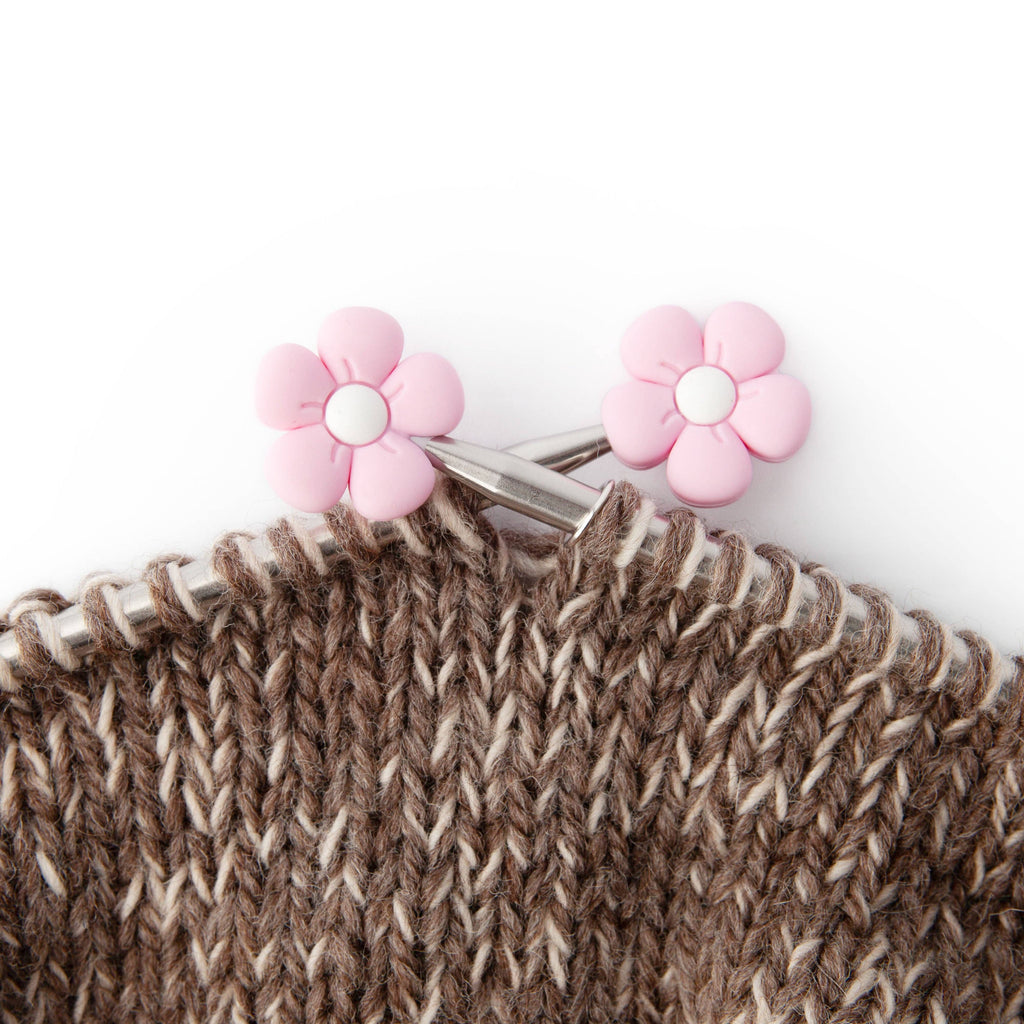 Protectores de puntas para agujas de tejer Pink Flower de Twice Sheared Sheep