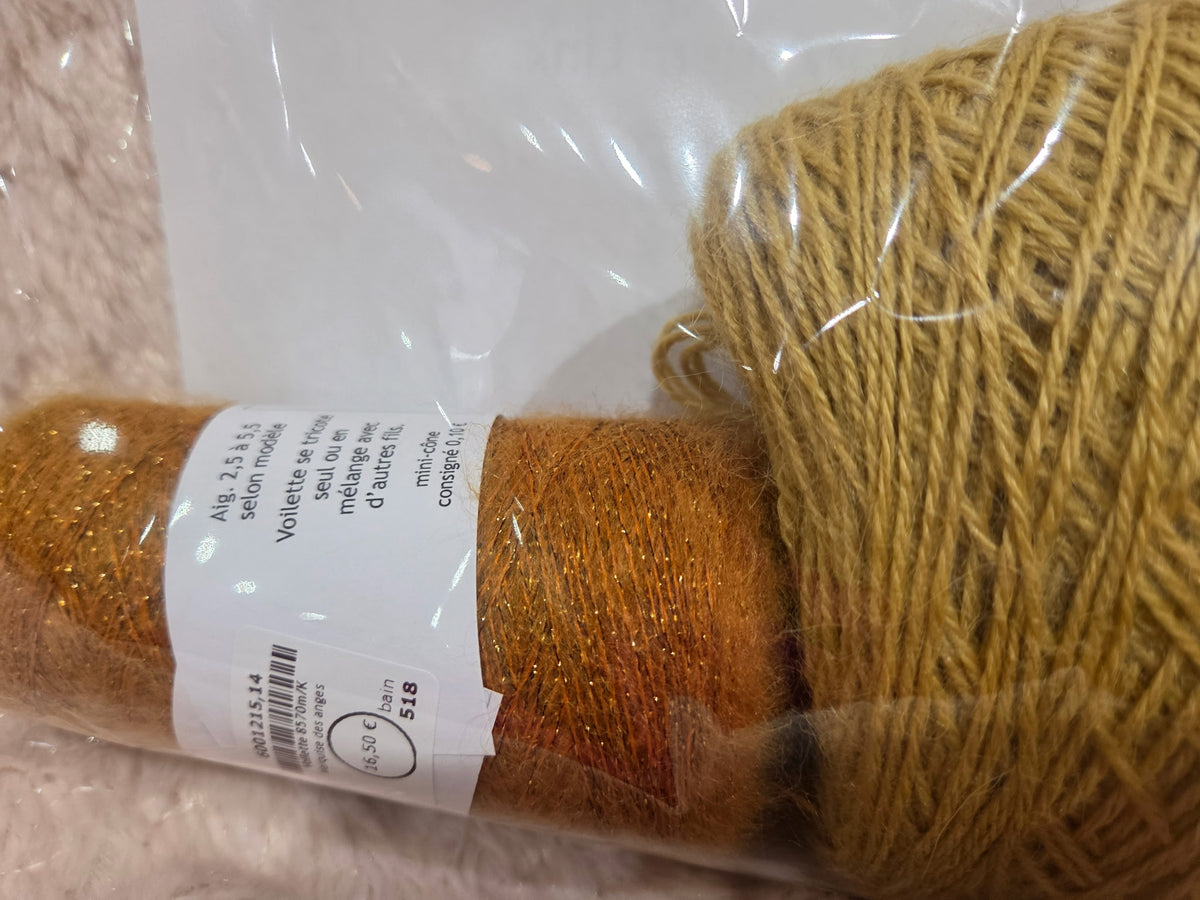 Petite Knit Sophie Scarf, Maize and Mustard Shimmer
