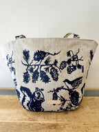Pine Cone Heavy Linen Boho Tote Bag: Navy by Erin Flett