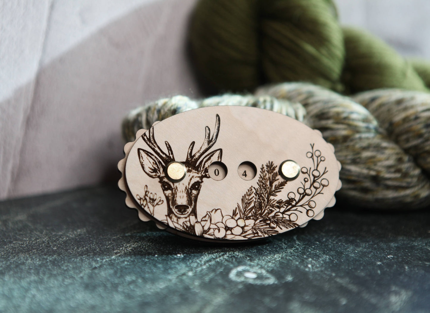Deer in Forest Knitting and Crochet Row Counter