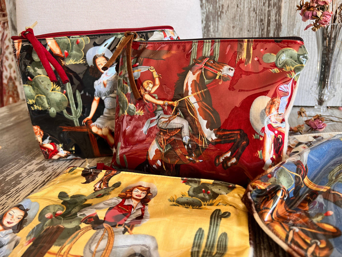 Estuche para accesorios "Western" Pinup Cowgirl de Atenti
