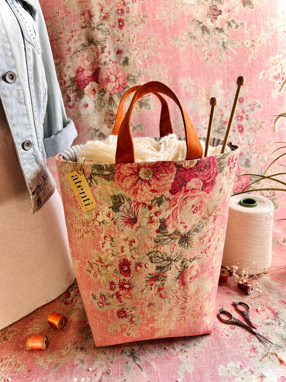 Rosewood Hope Basket, Project Bag by Atenti
