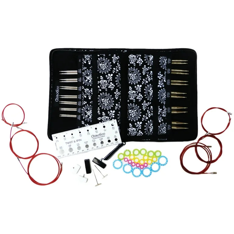ChiaoGoo TWIST 5-Inch Red Lace Stainless Steel Interchangeable Knitting Needles - Complete Set