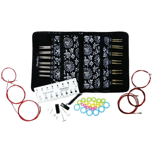 ChiaoGoo TWIST 5-Inch Red Lace Stainless Steel Interchangeable Knitting Needles - Complete Set