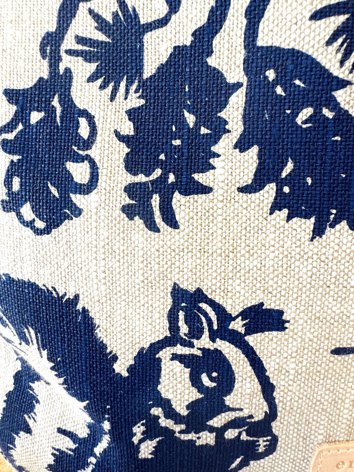Pine Cone Heavy Linen Boho Tote Bag: Navy by Erin Flett