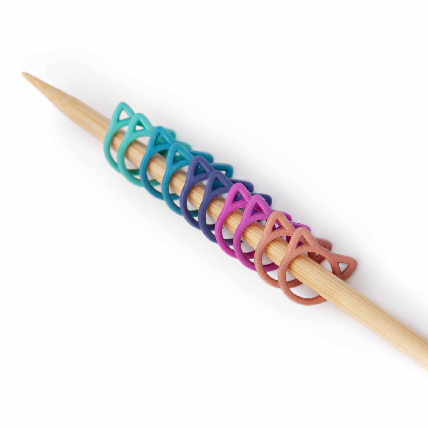 Solid Rainbow Cats - Simple Stitch Markers for Knitting: Medium (up to US 8)