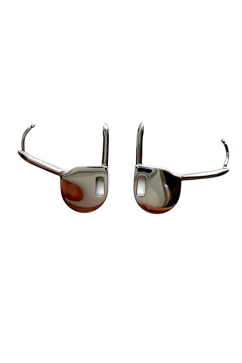 Stitch Marker Earrings in Silver: Pair