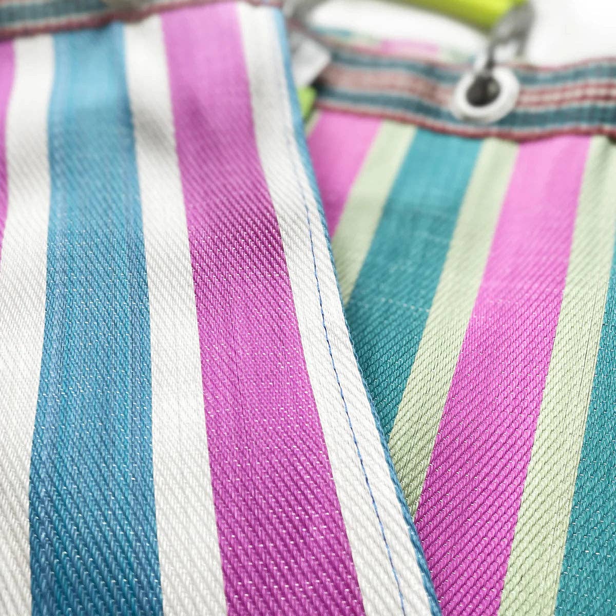 RECYCLED PLASTIC STRIPE BAG - Wide: Red x Blue