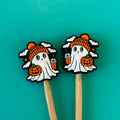 Protectores de puntas para agujas de tejer fantasma Saturday de Halloween de Comma Craft Co