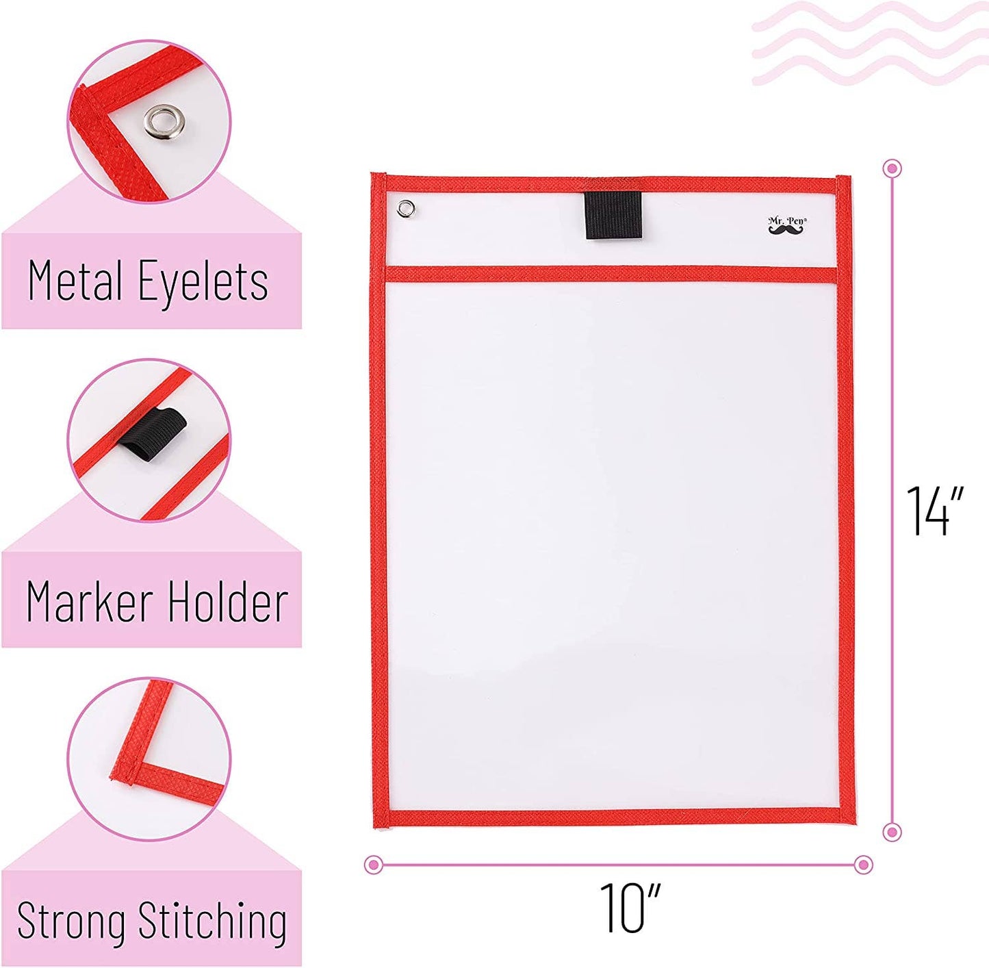 Colorful Dry Erase Pocket Sleeves - Multicolor