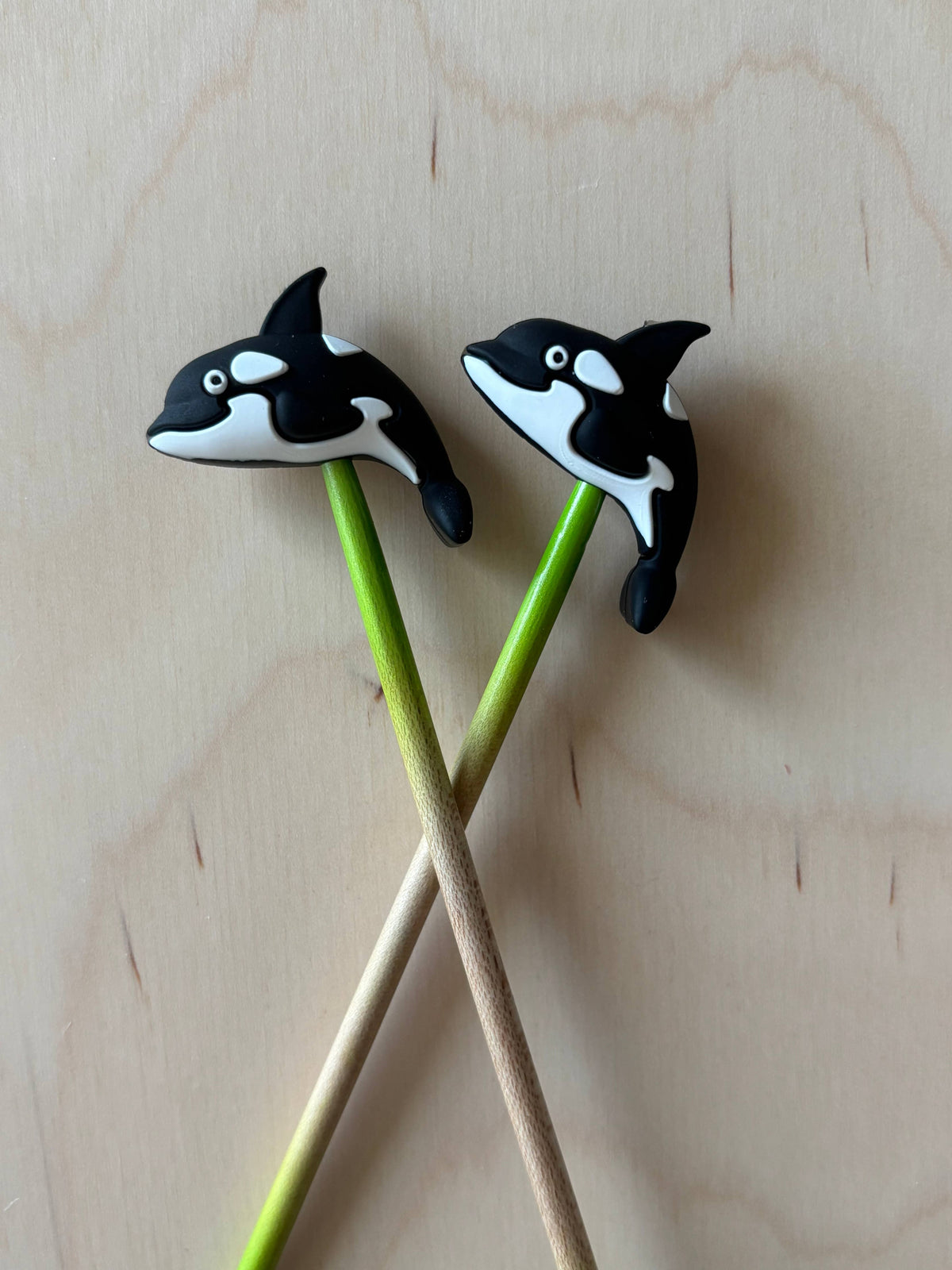 Orca Killer Whale Knitting Needle Point Protectors Ocean by Comma Craft Co