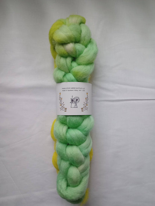 Hand Dyed Roving - Kent Romney - 100 gram Braids