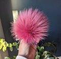 Pompón desmontable de piel sintética de 7 in (18 cm) - Mauve Pink de CountryStixCo