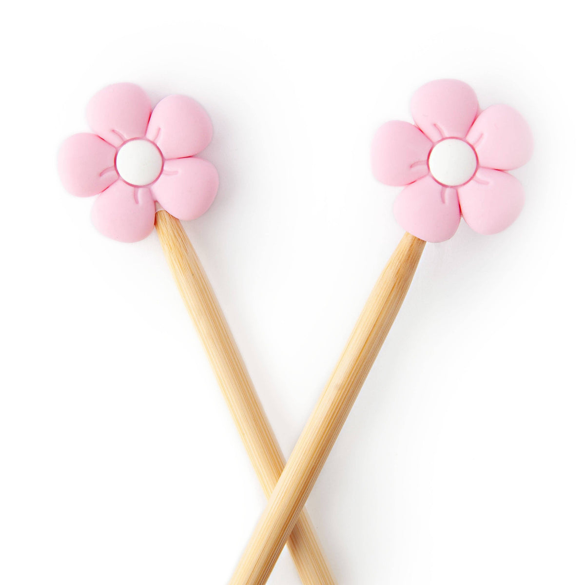 Protectores de puntas para agujas de tejer Pink Flower de Twice Sheared Sheep