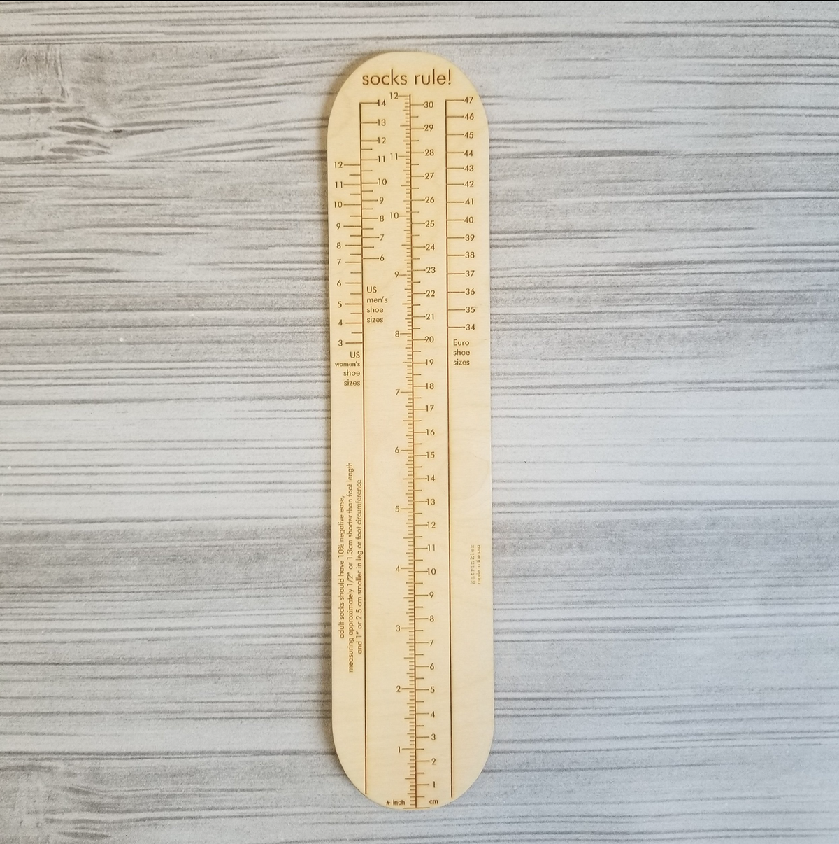Peaceful Ruler Socks Rule! - Ruler for Measuring Adult Socks – Peaceful Making