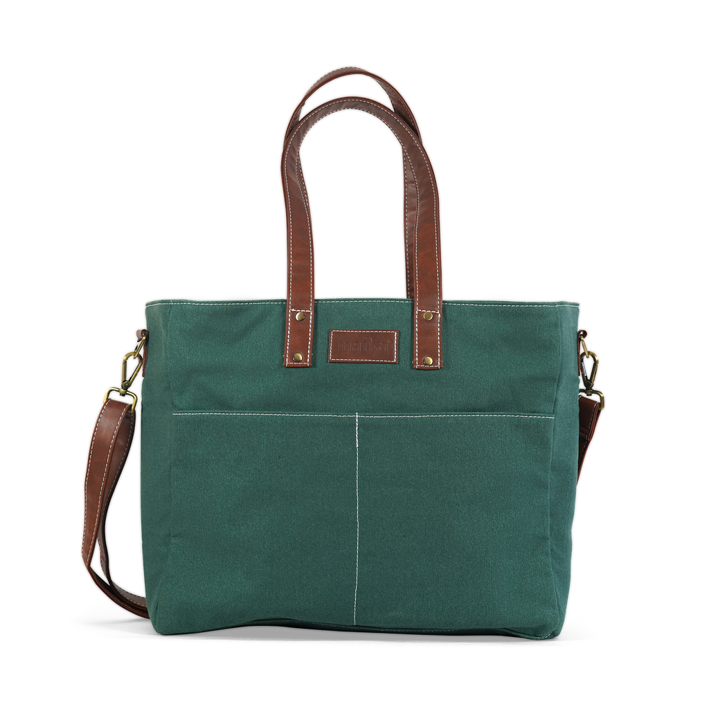 Bolsa tote Essential, Waxed Hunter Green de MAIKA