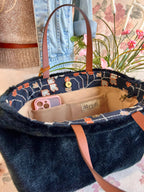 Midnight Mink Divina; bolso de mano y bolsa pequeña para proyectos hechos en EE. UU. de Atenti