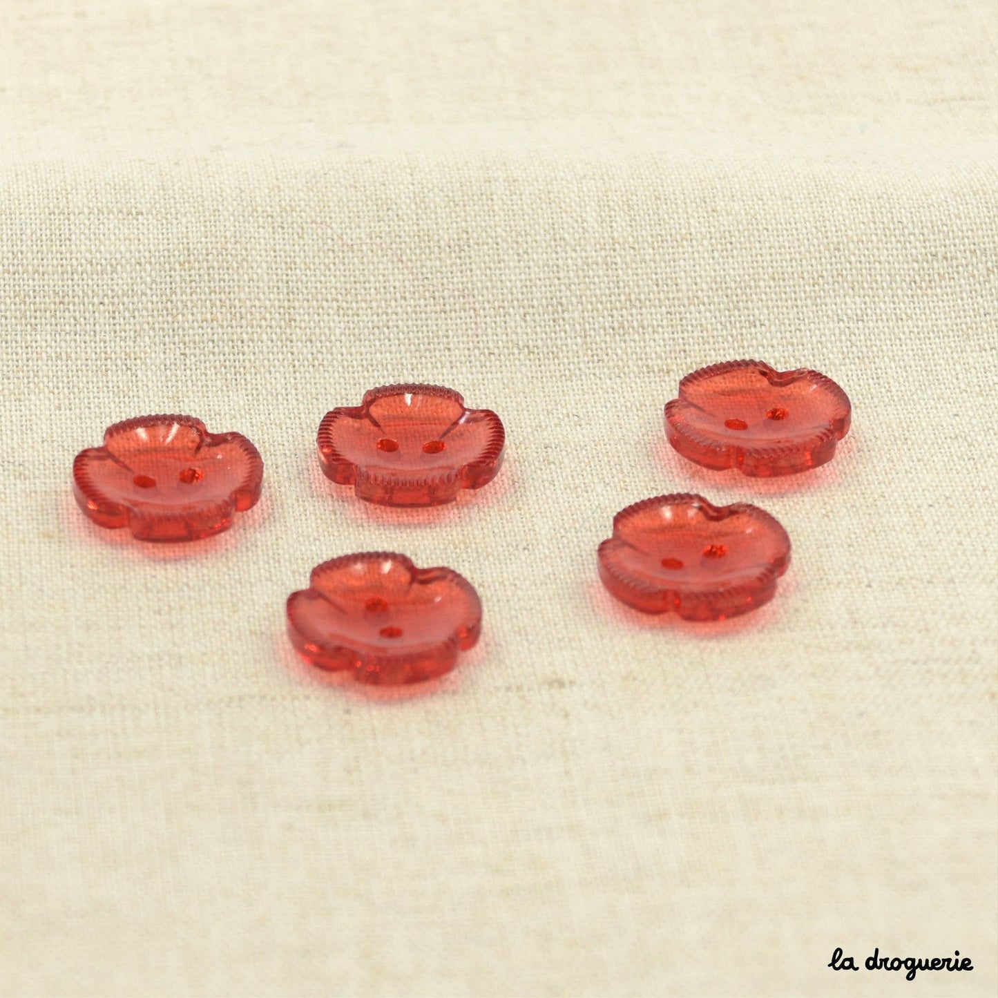 "Papeete flower 4 petals" button 18 mm: Sapphire blue