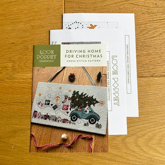 Driving Home for Christmas - Cross Stitch Kit by Love Poppet