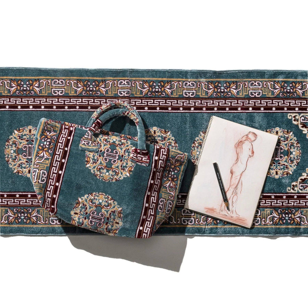 Polyester Cotton Rug Fabric Bag Blue by Puebco