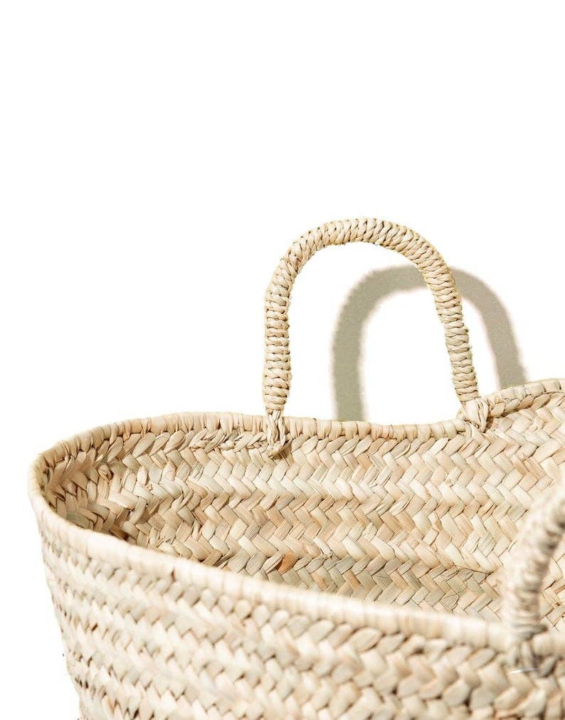 French Basket for shopping, Moroccan Basket, Straw Basket: Large