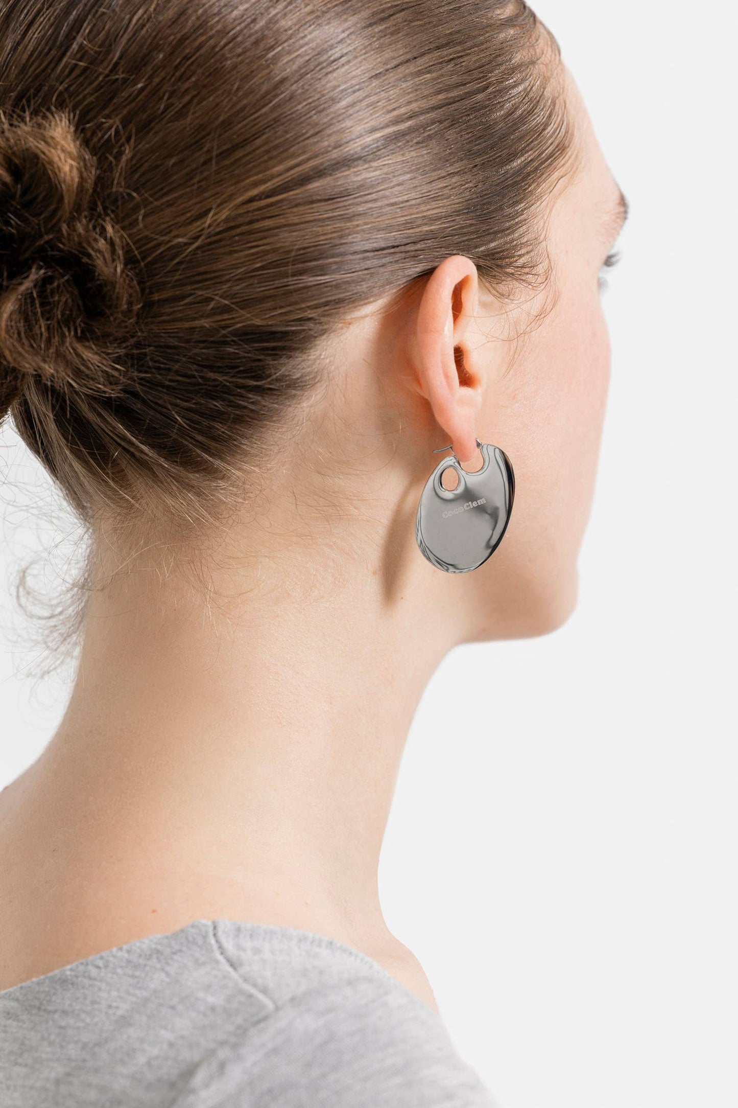 Paint Palette Earrings: Silver