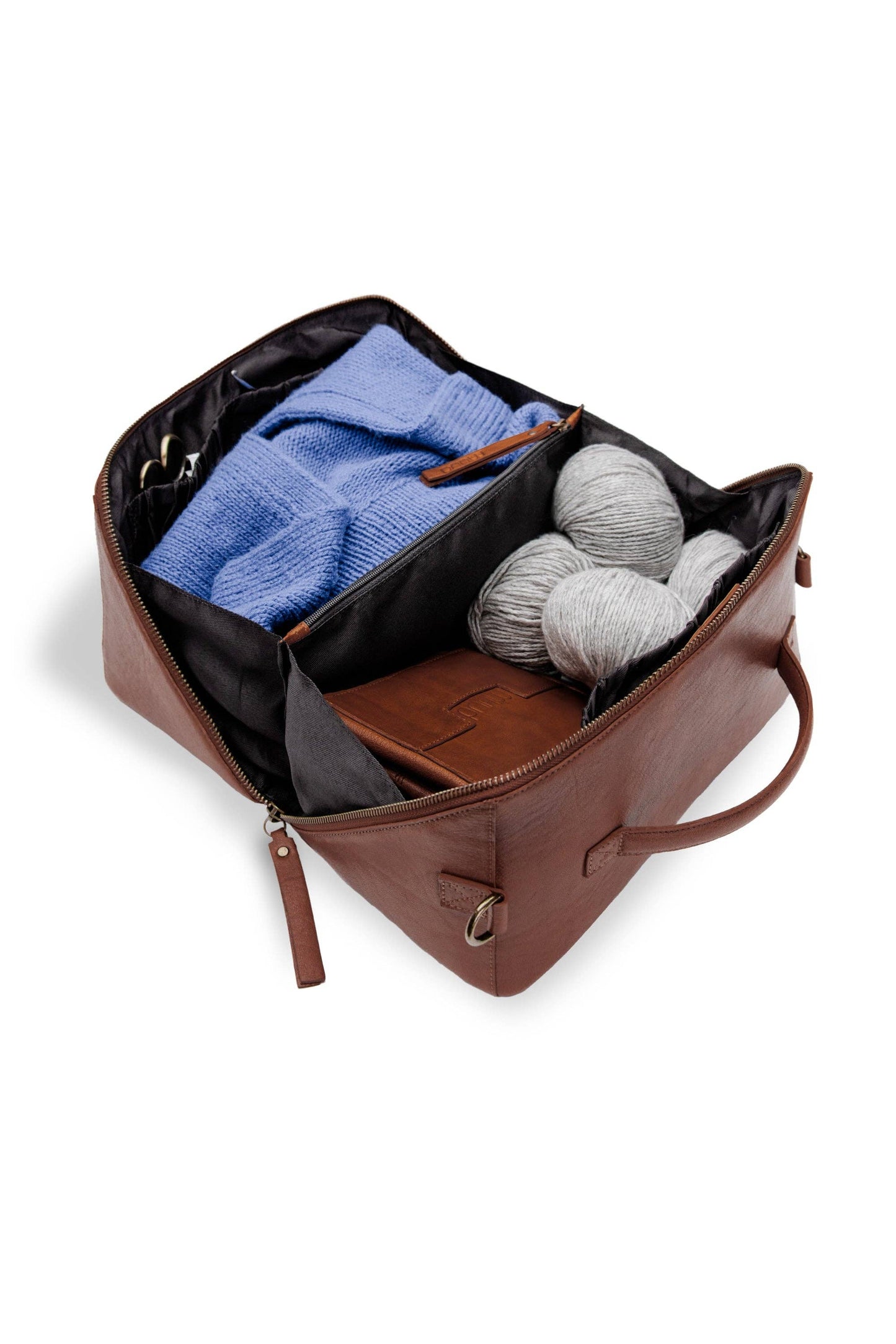 Cleo midi Project Bag: Rich Brown / One size