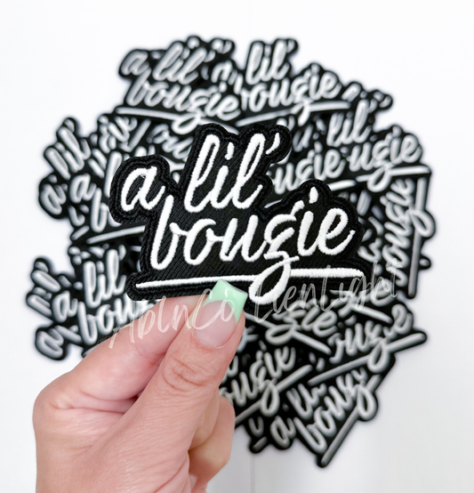 Trucker hat patches 3” a lil bougie embroidery patch iron on
