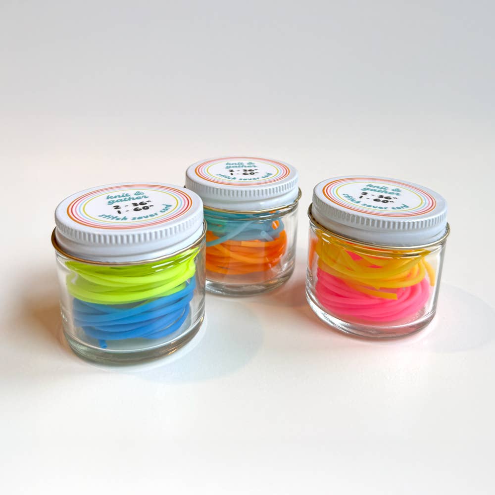 Knitting Stitch Saver Cords: Yellow & Pink by Knit & Gather
