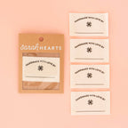 Etiquetas para quilt de algodón orgánico para escribir "Handmade with Love" de Sarah Hearts