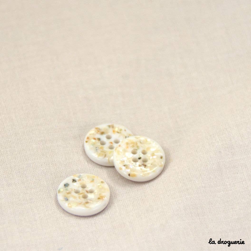 "Pretty Pebbles" Button 15 mm - Button 15 mm: Mustard yellow