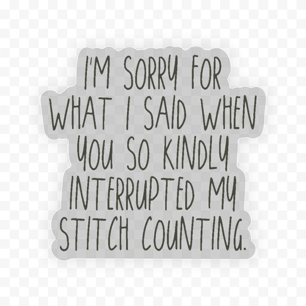 Sorry Sticker ... interrupted my stitch counting de binkwaffle