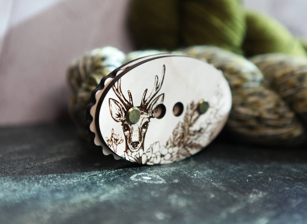Deer in Forest Knitting and Crochet Row Counter by Sunrise Grove