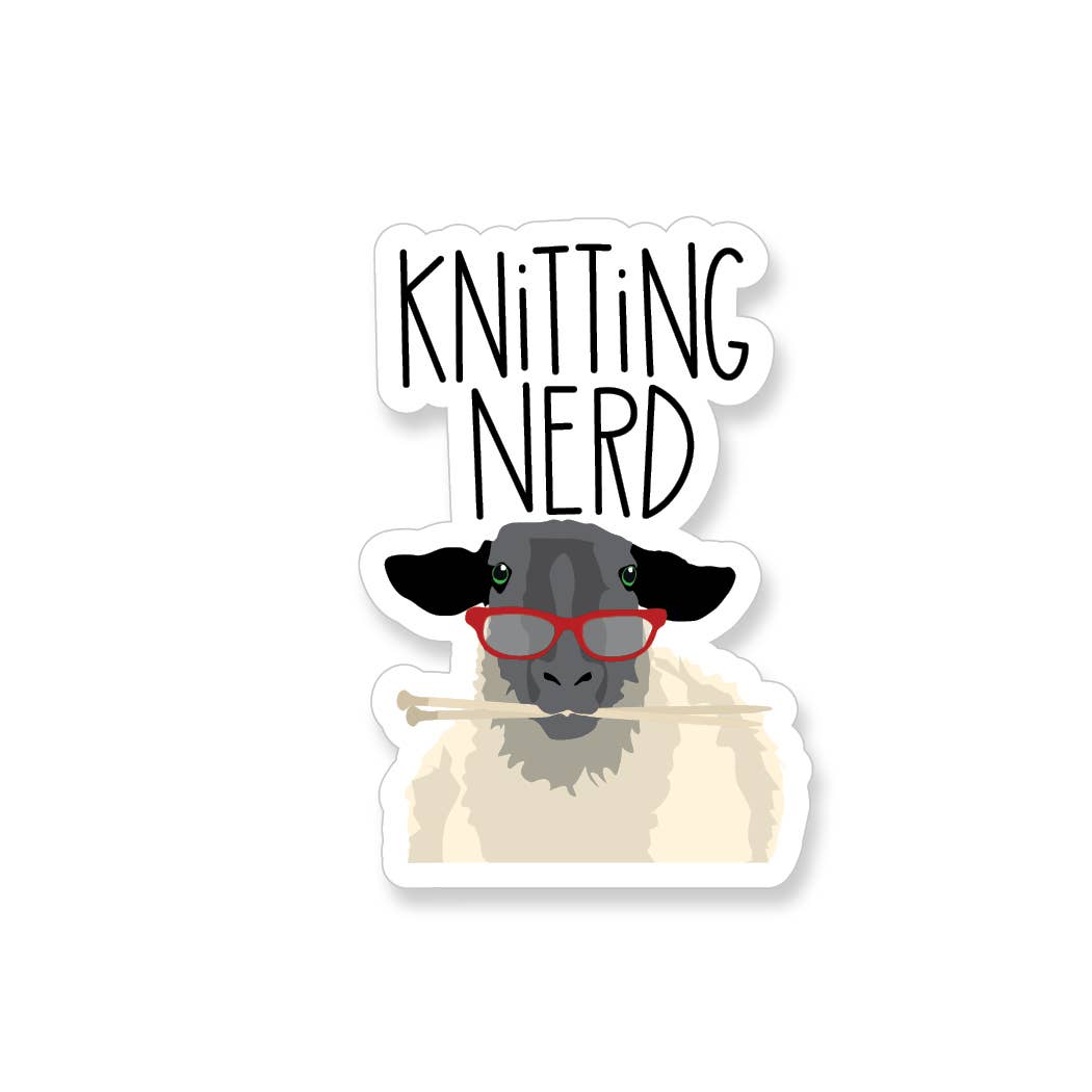 Knitting Nerd Vinyl Sticker by Apartment 2 Cards