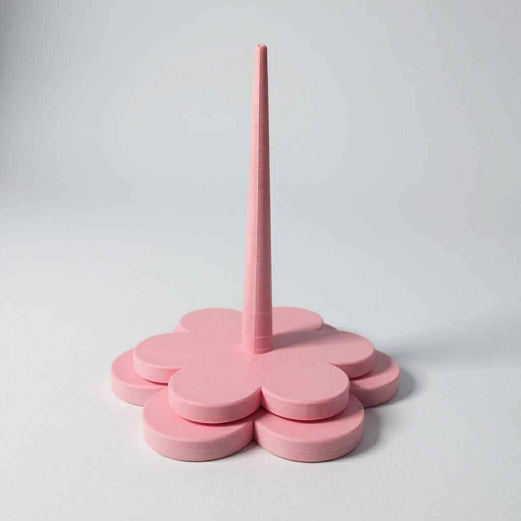 3D Printed Yarn Spinner | Flower Base Yarn Guide |: Light Pink