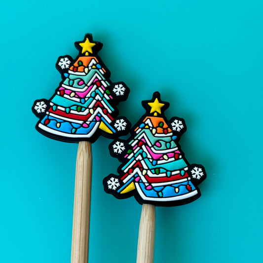 Knitting Needle Point Protectors Christmas Tree Lights