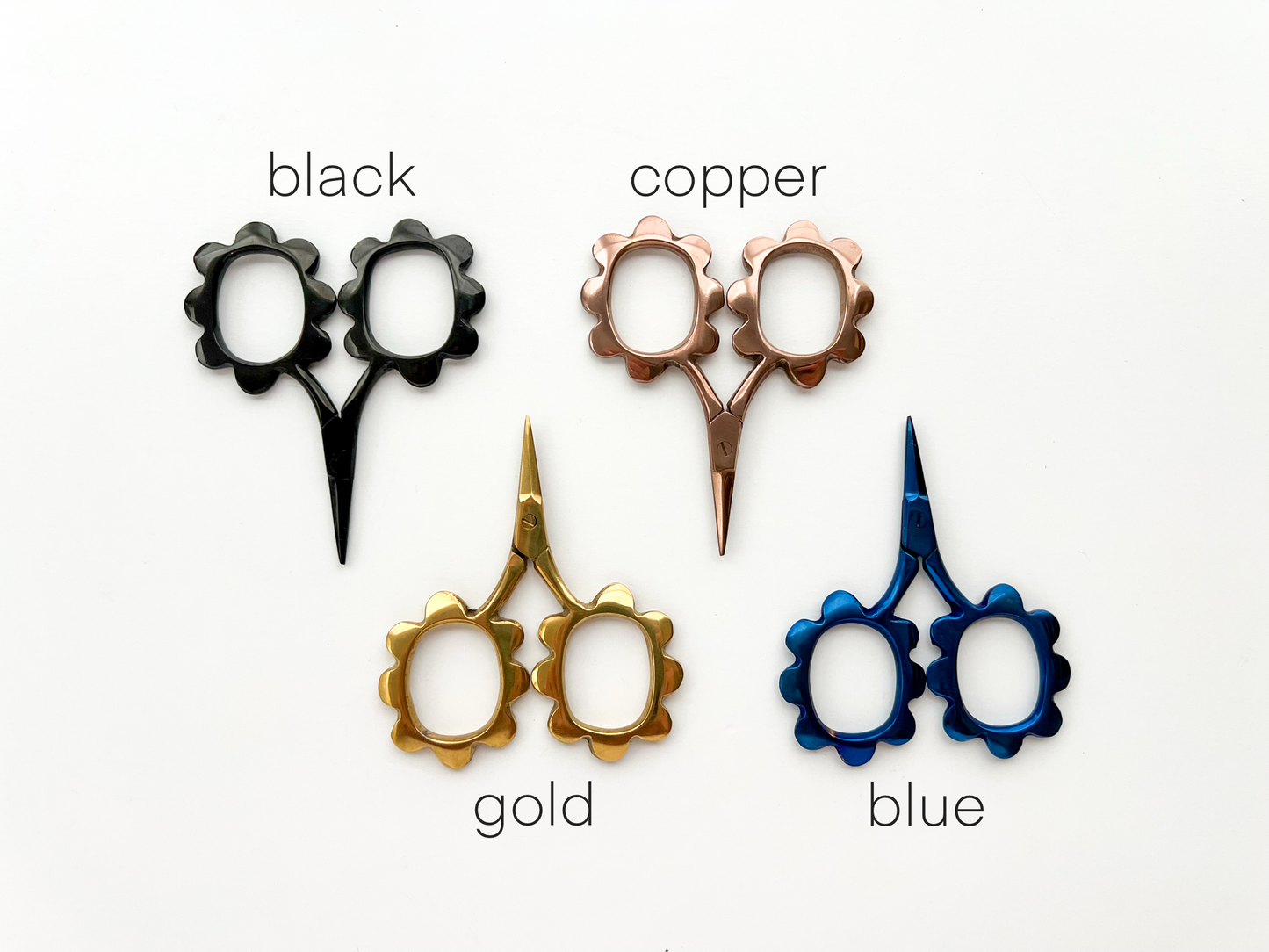 Small flower scissors, tiny needlecraft scissors: Blue