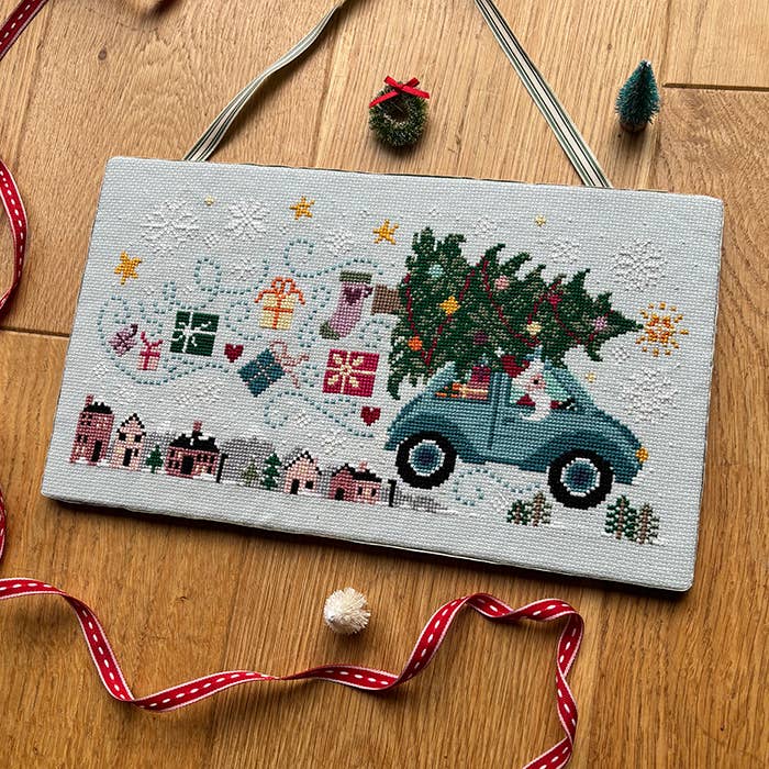 Driving Home for Christmas - Cross Stitch Kit by Love Poppet