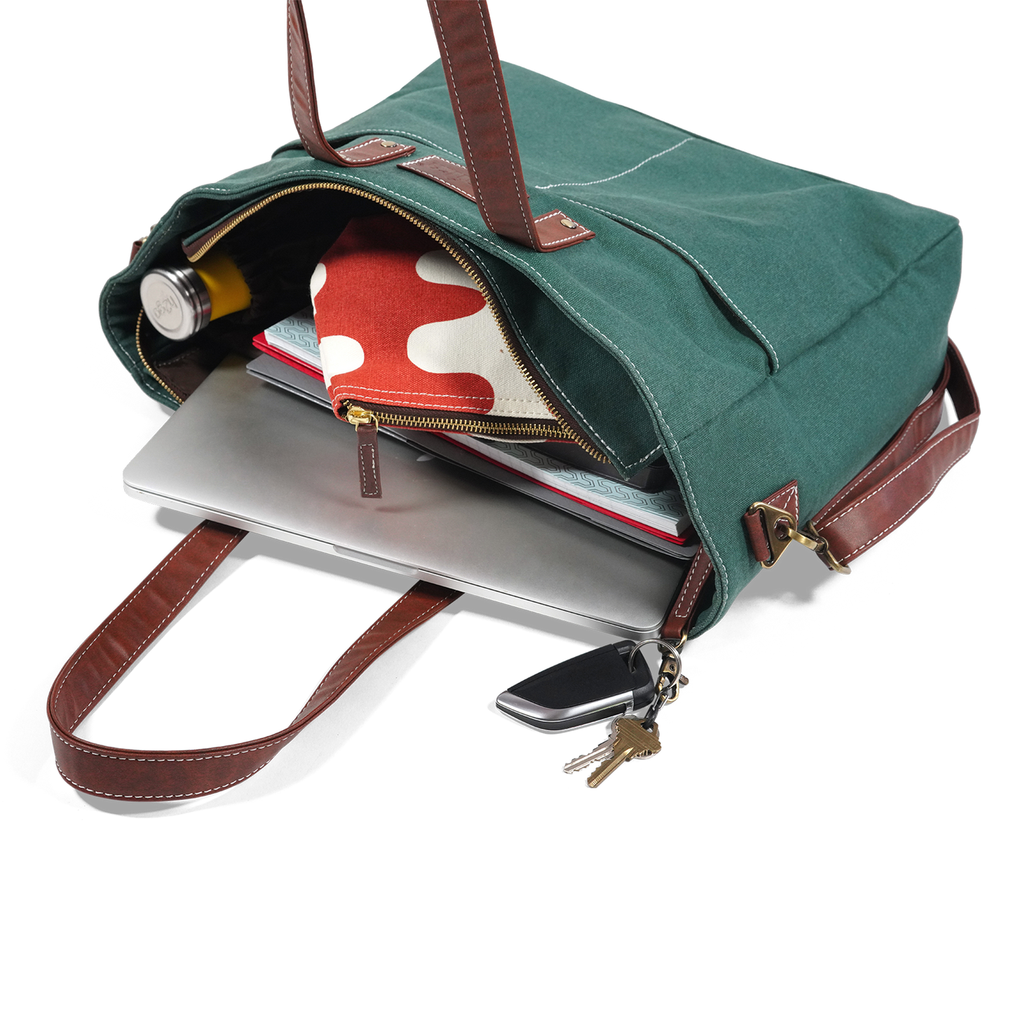 Essential Tote, Waxed Hunter Green