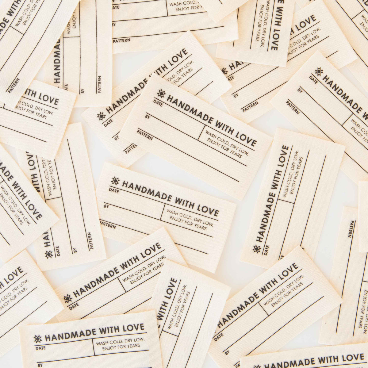 Quilt Info Large Write-In Organic Cotton Sewing Labels by Sarah Hearts