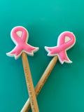 Protector de puntas para agujas de tejer listón rosa de concientización sobre el cáncer de Comma Craft Co