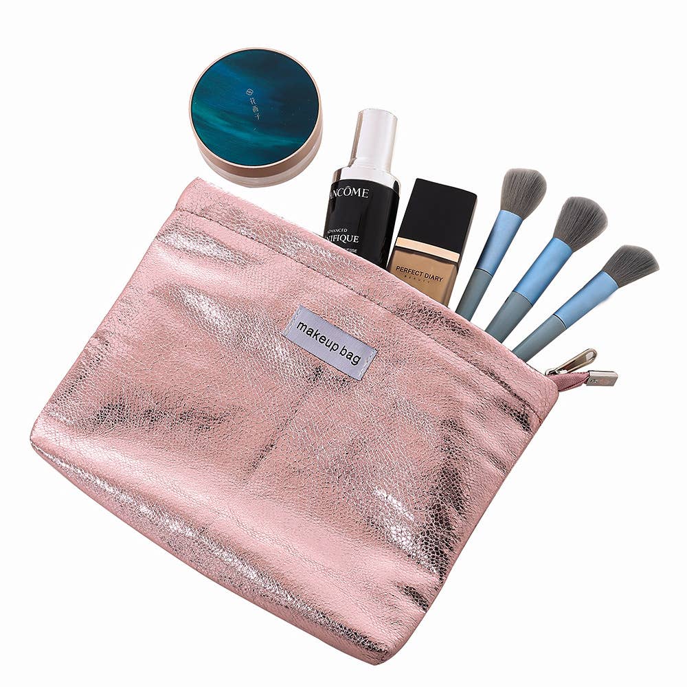 Mini Makeup Bag, Cute Small Makeup Bag for Purse: Gold