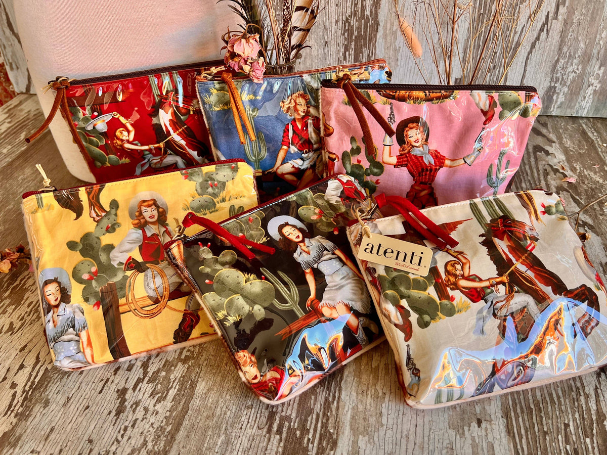 Estuche para accesorios "Western" Pinup Cowgirl de Atenti