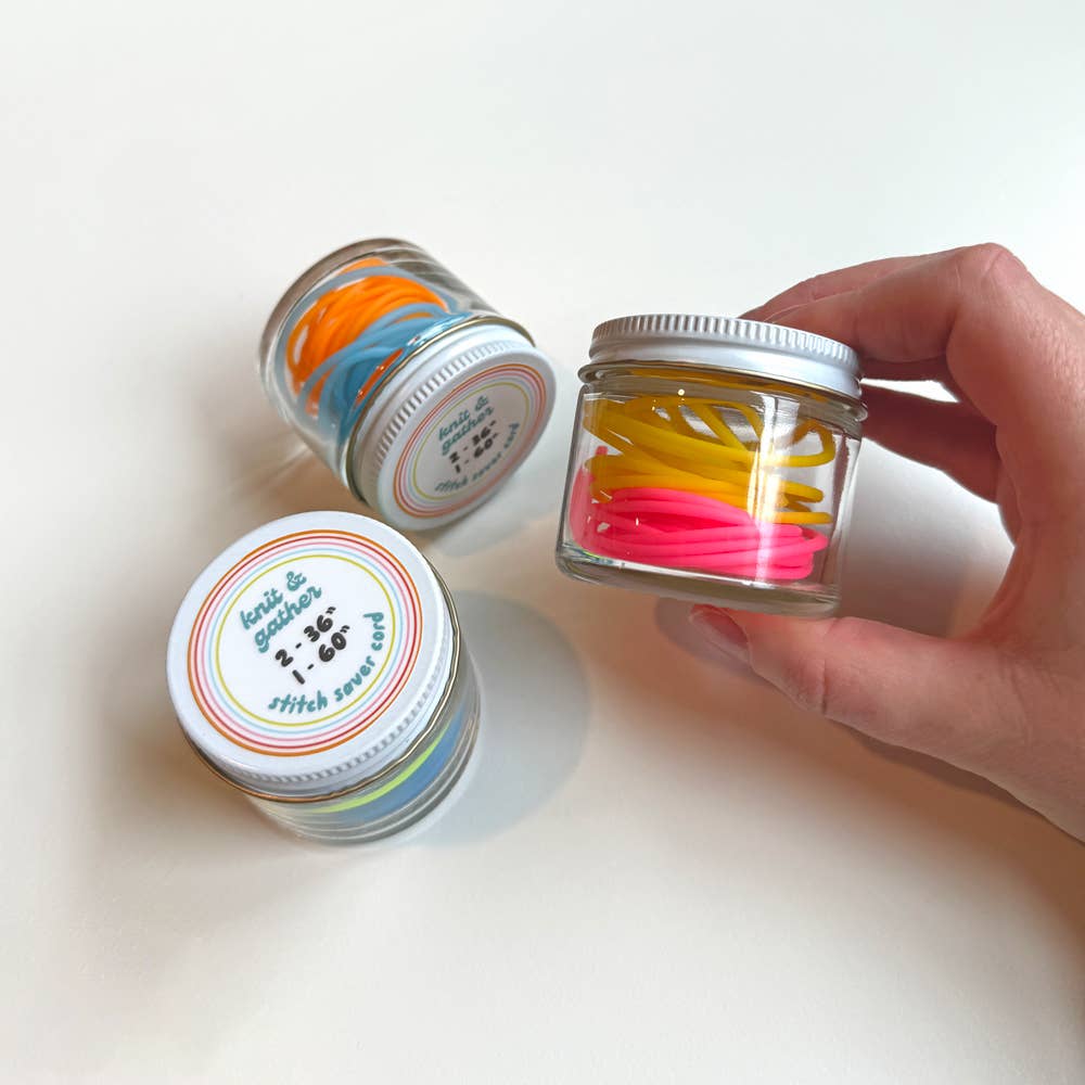 Knitting Stitch Saver Cords: Yellow & Pink by Knit & Gather