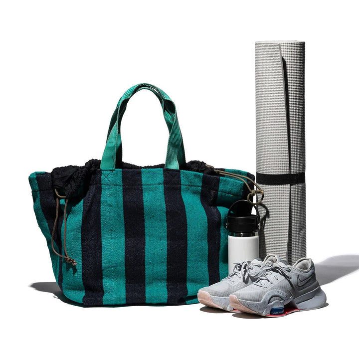 Rug Bag - Turquoise x Navy Blue by Puebco