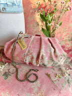 Bolso de noche Rosewood Alana de Atenti, hecho en EE. UU., con correa de metal