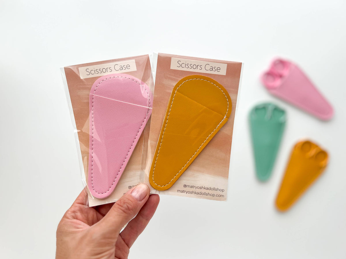Fundas para tijeras, estuche pequeño para tijeras, funda de cuero de Matryoshka Doll Shop
