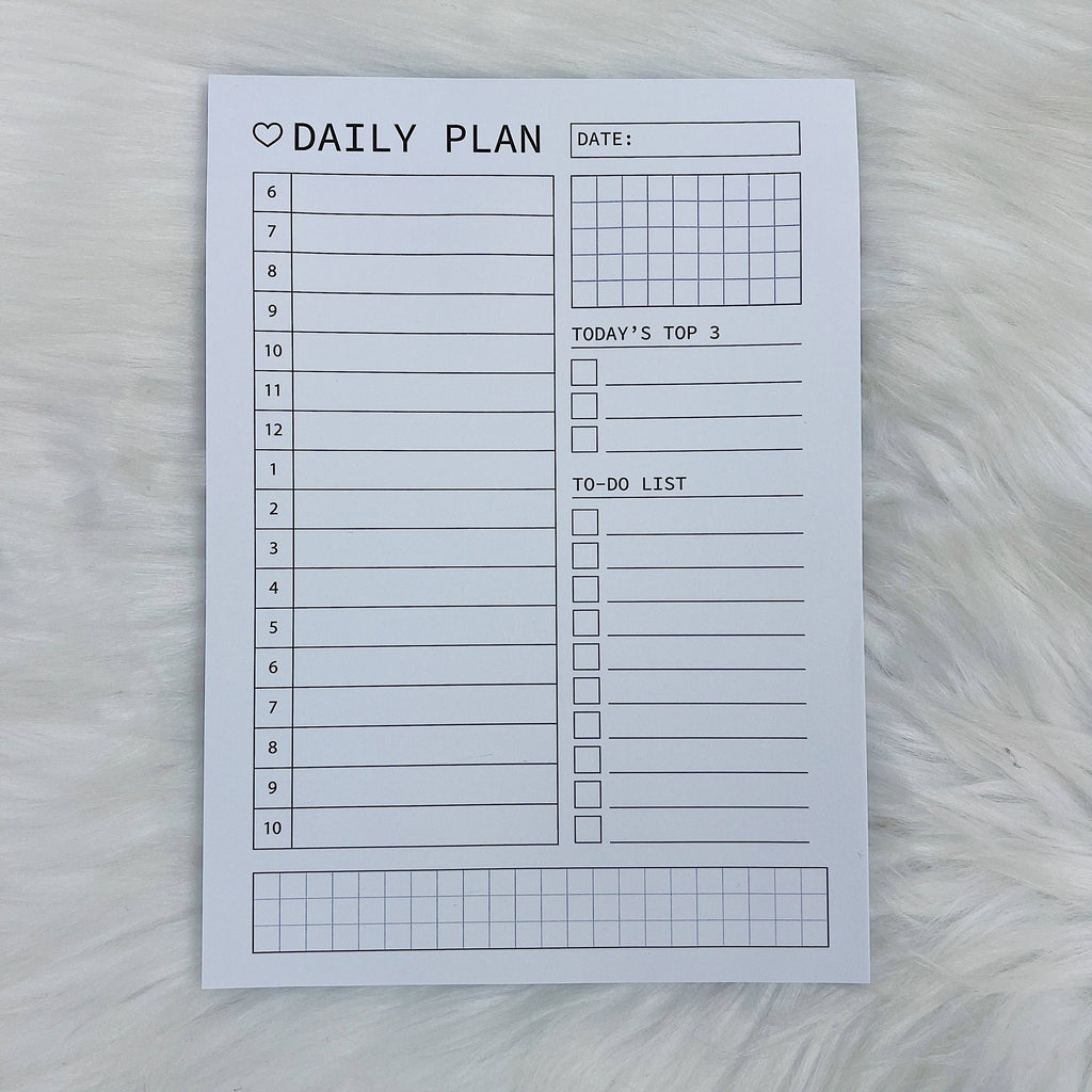 Bloc de notas adhesivas Daily Plans | Tamaño B6 (5 x 7 in, 13 x 18 cm) de The HoneyBShop