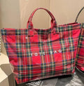 Bolsa tote de PVC con cuadros navideños para mujer: Red de NARWEY INC