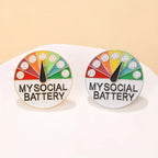 Pin de esmalte My Social Battery: medidor de ánimo de Magnifique Hearts